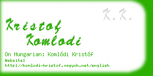 kristof komlodi business card