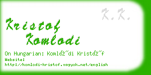 kristof komlodi business card